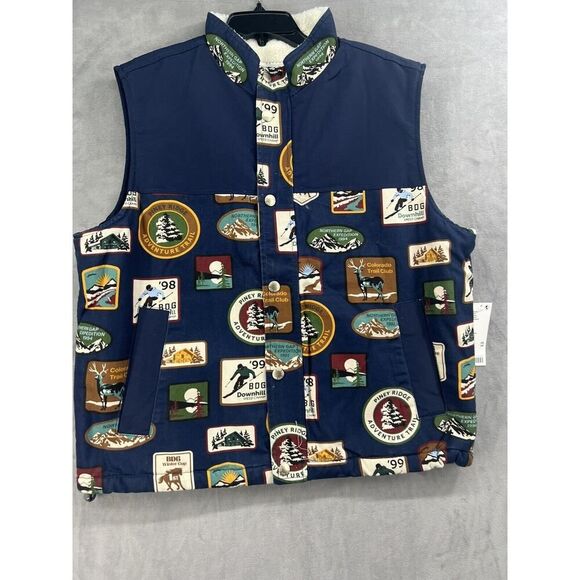 Urban Outfitters BDG Blocked Mock Neck Vest Size Medium Printed Mens - Picture 3 of 9